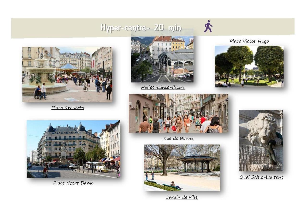 Le 62 - Spacieux T2 Avec Jardin, Parking & Tramway Grenoble Eksteriør billede